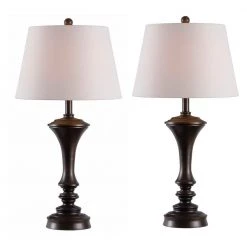 Isabella 29 in. Copper Table Lamps (2-Pack) by Kenroy Home