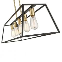 Agnes II 5-Light Matte Black and Light Gold Socket LED Pendant by OVE Decors 13 Agnes II 5-Light Matte Black and Light Gold Socket LED Pendant by OVE Decors -Kenroy Home Sales matte black ove decors chandeliers pe agn238 blgky 1f 1000