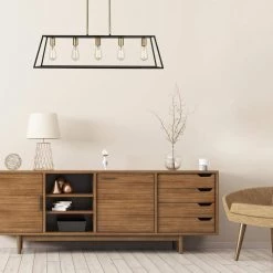 Agnes II 5-Light Matte Black and Light Gold Socket LED Pendant by OVE Decors 15 Agnes II 5-Light Matte Black and Light Gold Socket LED Pendant by OVE Decors -Kenroy Home Sales matte black ove decors chandeliers pe agn238 blgky 31 1000