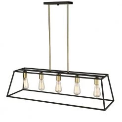 Agnes II 5-Light Matte Black and Light Gold Socket LED Pendant by OVE Decors 12 Agnes II 5-Light Matte Black and Light Gold Socket LED Pendant by OVE Decors -Kenroy Home Sales matte black ove decors chandeliers pe agn238 blgky 4f 1000