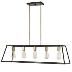 Agnes II 5-Light Matte Black and Light Gold Socket LED Pendant by OVE Decors 11 Agnes II 5-Light Matte Black and Light Gold Socket LED Pendant by OVE Decors -Kenroy Home Sales matte black ove decors chandeliers pe agn238 blgky c3 1000
