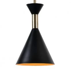 Arne 1-Light Black Mini Pendant by Kenroy Home -Kenroy Home Sales matte black with antique brass finish kenroy home pendant lights 93792bl 1f 1000
