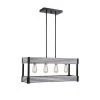 Pioneer 4 Light Matte Black Island Chandelier with Galvanized Tin Accents by Kenroy Home