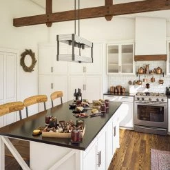 Pioneer 4 Light Matte Black Island Chandelier with Galvanized Tin Accents by Kenroy Home -Kenroy Home Sales matte black with galvanized tin accents kenroy home chandeliers 93424bl 76 1000