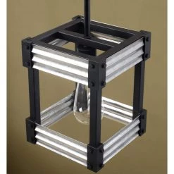 Pioneer 1-Light Matte Black with Galvanized Tin Accents Mini Pendant by Kenroy Home -Kenroy Home Sales matte black with galvanized tin accents kenroy home pendant lights 93421bl 1f 1000