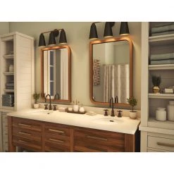 Alvar 3-Light Matte Black Vanity Light with Metal Shade by Kenroy Home -Kenroy Home Sales matte black with gold finish kenroy home vanity lighting 93678bl 76 1000