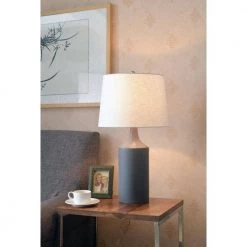 Crayon 25 in. Gray Table Lamp with White Linen Shade by Kenroy Home 11 Crayon 25 in. Gray Table Lamp with White Linen Shade by Kenroy Home -Kenroy Home Sales matte gray ceramic finish kenroy home table lamps 33159gry 31 1000