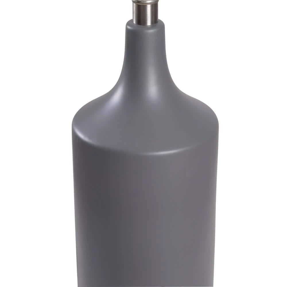 Crayon 25 in. Gray Table Lamp with White Linen Shade by Kenroy Home 5 Crayon 25 in. Gray Table Lamp with White Linen Shade by Kenroy Home - Image 3