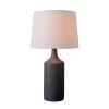 Crayon 25 in. Gray Table Lamp with White Linen Shade by Kenroy Home -Kenroy Home Sales matte gray ceramic finish kenroy home table lamps 33159gry 64 1000