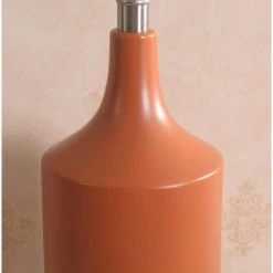 Crayon 25 in. Orange Table Lamp with White Linen Shade by Kenroy Home -Kenroy Home Sales matte orange ceramic finish kenroy home table lamps 33159orng c3 1000