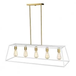 Agnes II 5-Light Matte White with Dark Gold Socket LED Pendant by OVE Decors -Kenroy Home Sales matte white ove decors chandeliers pe agn238 whgky 1f 1000