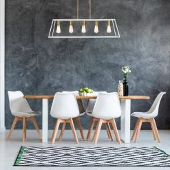 Agnes II 5-Light Matte White with Dark Gold Socket LED Pendant by OVE Decors -Kenroy Home Sales matte white ove decors chandeliers pe agn238 whgky 77 1000