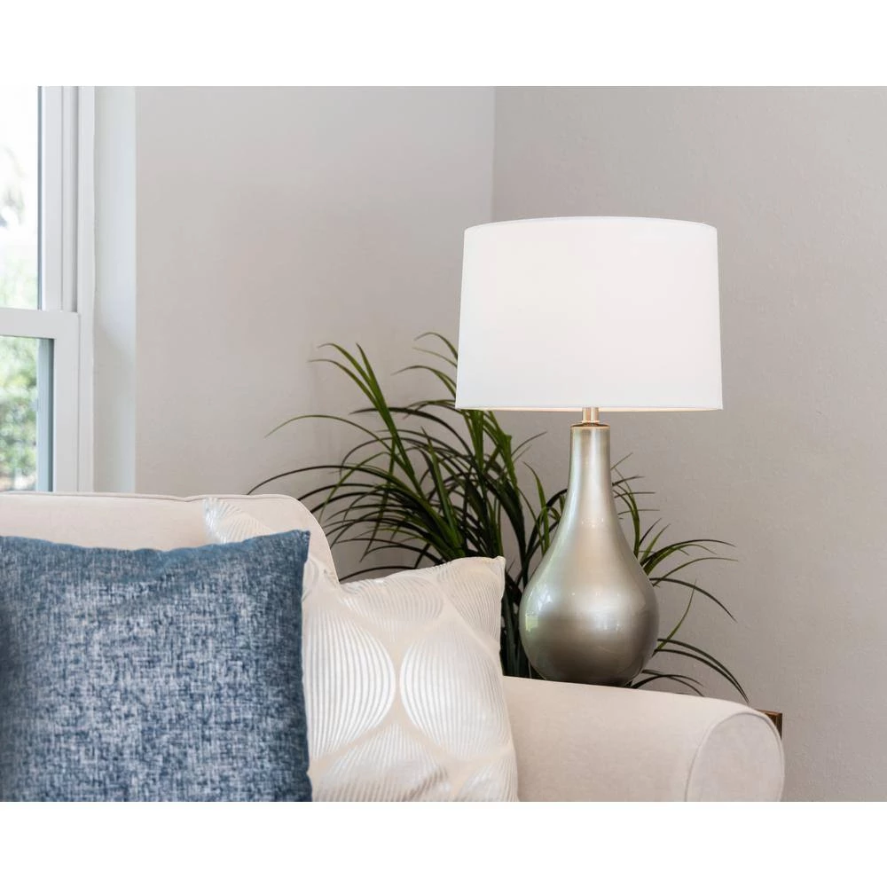 Teardrop 29 in. Metallic Pewter Table Lamp by Kenroy Home 6 Teardrop 29 in. Metallic Pewter Table Lamp by Kenroy Home - Image 4