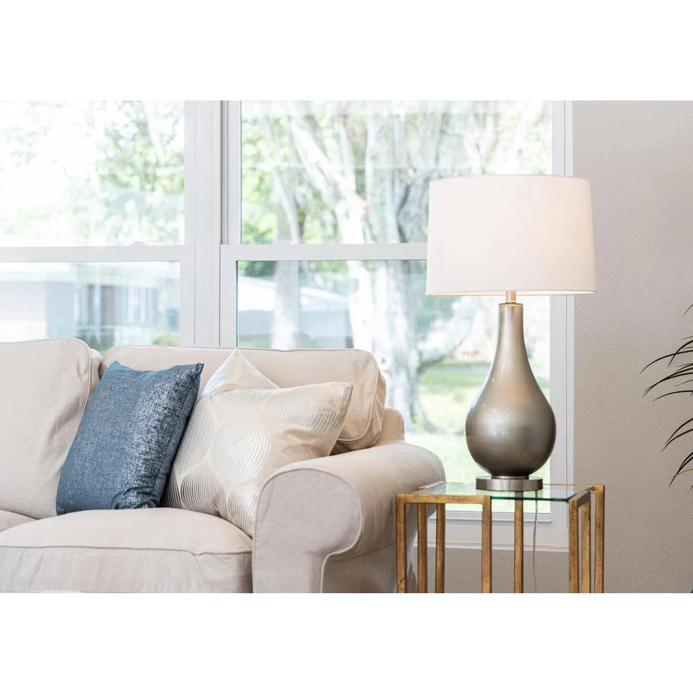 Teardrop 29 in. Metallic Pewter Table Lamp by Kenroy Home 5 Teardrop 29 in. Metallic Pewter Table Lamp by Kenroy Home - Image 3