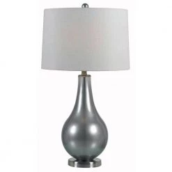 Teardrop 29 in. Metallic Pewter Table Lamp by Kenroy Home