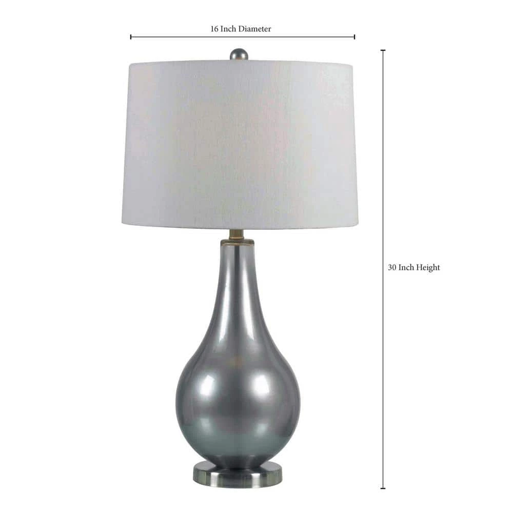 Teardrop 29 in. Metallic Pewter Table Lamp by Kenroy Home 4 Teardrop 29 in. Metallic Pewter Table Lamp by Kenroy Home - Image 2
