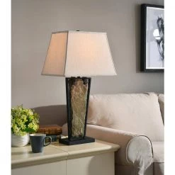 Free Fall 30 in. Natural Slate Table Lamp by Kenroy Home -Kenroy Home Sales natural slate kenroy home table lamps 32227sl 31 1000