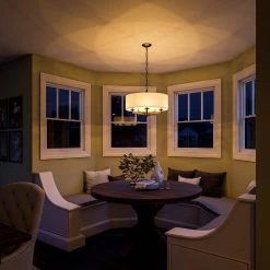 Rutherford 5-Light Bronze Pendant with Taupe Shade by Kenroy Home -Kenroy Home Sales oil rubbed bronze finish kenroy home chandeliers 93637orb 31 1000