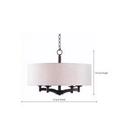 Rutherford 5-Light Bronze Pendant with Taupe Shade by Kenroy Home -Kenroy Home Sales oil rubbed bronze finish kenroy home chandeliers 93637orb c3 1000