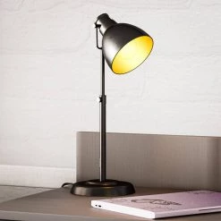 Polk 15 in. Bronze Indoor Desk Lamp with Bronze Shade by Kenroy Home -Kenroy Home Sales oil rubbed bronze finish kenroy home desk lamps 32977orb fa 1000