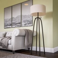 Quadratic 61 in. Oil-Rubbed Bronze Floor Lamp by Kenroy Home -Kenroy Home Sales oil rubbed bronze finish kenroy home floor lamps 21389orb 4f 1000