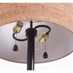 Bulletin 59 in. Oil Rubbed Bronze Floor Lamp with Cork Shade by Kenroy Home -Kenroy Home Sales oil rubbed bronze finish kenroy home floor lamps 32093orb 1f 1000