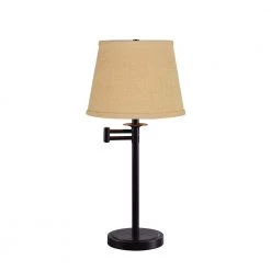 Sheppard 25 in. Bronze Indoor Accent Lamp with Gold Shade by Kenroy Home