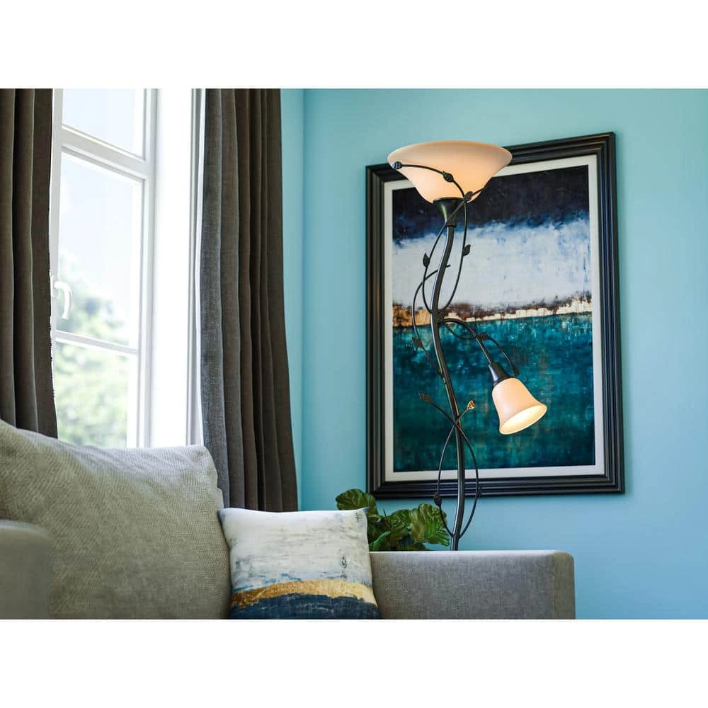 Ashlen 72 in. Oil-Rubbed Bronze Mother and Son Torchiere by Kenroy Home 11 Ashlen 72 in. Oil-Rubbed Bronze Mother and Son Torchiere by Kenroy Home - Image 9