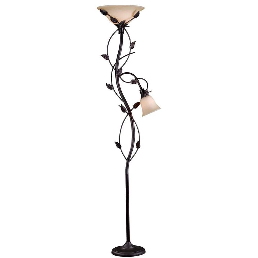 Ashlen 72 in. Oil-Rubbed Bronze Mother and Son Torchiere by Kenroy Home 3 Ashlen 72 in. Oil-Rubbed Bronze Mother and Son Torchiere by Kenroy Home