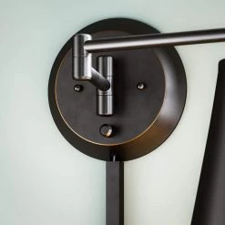 Metro 10 in. Oil-Rubbed Bronze Wall Swing Arm Lamp by Kenroy Home -Kenroy Home Sales oil rubbed bronze kenroy home wall lamps 21009orb 44 1000