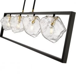 Meteor 4-Light Black Chandelier with Clear Glass Shades by OVE Decors -Kenroy Home Sales painted black and gold ove decors chandeliers 15lch mete47 pb 1f 1000