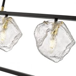 Meteor 4-Light Black Chandelier with Clear Glass Shades by OVE Decors -Kenroy Home Sales painted black and gold ove decors chandeliers 15lch mete47 pb 4f 1000