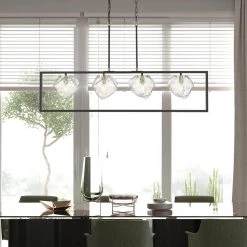 Meteor 4-Light Black Chandelier with Clear Glass Shades by OVE Decors -Kenroy Home Sales painted black and gold ove decors chandeliers 15lch mete47 pb 76 1000