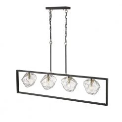 Meteor 4-Light Black Chandelier with Clear Glass Shades by OVE Decors -Kenroy Home Sales painted black and gold ove decors chandeliers 15lch mete47 pb c3 1000