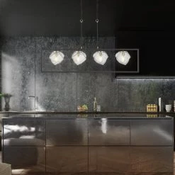 Meteor 4-Light Black Chandelier with Clear Glass Shades by OVE Decors -Kenroy Home Sales painted black and gold ove decors chandeliers 15lch mete47 pb fa 1000