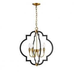 Tamara 4-Light Painted Black Pendant by OVE Decors