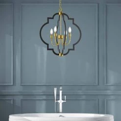 Tamara 4-Light Painted Black Pendant by OVE Decors -Kenroy Home Sales painted black ove decors chandeliers 15lch tama22 bl a0 1000