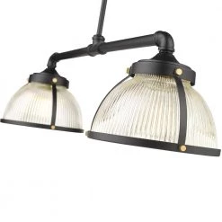 Exeter 2-Light Painted Black Billiard Pendant Light with Faceted Glass Shade by OVE Decors -Kenroy Home Sales painted black ove decors chandeliers 15lpe exet27 pb 4f 1000