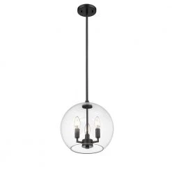 Lassie 3-Light Painted Black Globe Pendant Light with Glass Shade by OVE Decors 14 Lassie 3-Light Painted Black Globe Pendant Light with Glass Shade by OVE Decors -Kenroy Home Sales painted black ove decors chandeliers 15lpe lass12 pb 1f 1000