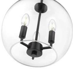 Lassie 3-Light Painted Black Globe Pendant Light with Glass Shade by OVE Decors 15 Lassie 3-Light Painted Black Globe Pendant Light with Glass Shade by OVE Decors -Kenroy Home Sales painted black ove decors chandeliers 15lpe lass12 pb 44 1000
