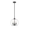 Lassie 3-Light Painted Black Globe Pendant Light with Glass Shade by OVE Decors -Kenroy Home Sales painted black ove decors chandeliers 15lpe lass12 pb 64 1000