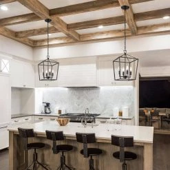 Moore 4-Light Painted Black Cage Pendant Light by OVE Decors -Kenroy Home Sales painted black ove decors chandeliers 15lpe moor12 pb 31 1000