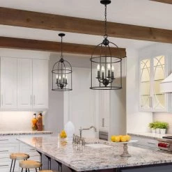 Vince 4-Light Painted Black Cage Pendant Light by OVE Decors -Kenroy Home Sales painted black ove decors chandeliers 15lpe vinc13 pb 31 1000