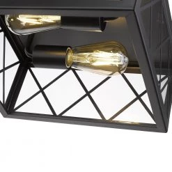 Gamma in 2-Light Black Flush Mount with Glass Shade by OVE Decors -Kenroy Home Sales painted black ove decors flush mount lights 15lfm gamm12 pb 1f 1000