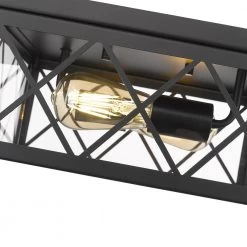 Gamma in 2-Light Black Flush Mount with Glass Shade by OVE Decors -Kenroy Home Sales painted black ove decors flush mount lights 15lfm gamm12 pb 44 1000