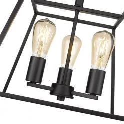 Agnes 3-Light Black Semi-Flush Mount by OVE Decors -Kenroy Home Sales painted black ove decors flush mount lights 15lsf agne14 pb 1f 1000