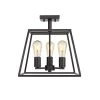 Agnes 3-Light Black Semi-Flush Mount by OVE Decors -Kenroy Home Sales painted black ove decors flush mount lights 15lsf agne14 pb 64 1000