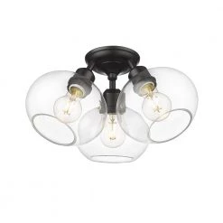 Bristol in. 3-Light Black Semi-Flush Mount by OVE Decors -Kenroy Home Sales painted black ove decors flush mount lights 15lsf bris13 pb 1f 1000