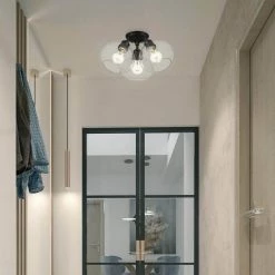 Bristol in. 3-Light Black Semi-Flush Mount by OVE Decors -Kenroy Home Sales painted black ove decors flush mount lights 15lsf bris13 pb 31 1000