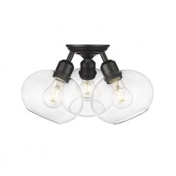 Bristol in. 3-Light Black Semi-Flush Mount by OVE Decors -Kenroy Home Sales painted black ove decors flush mount lights 15lsf bris13 pb 4f 1000